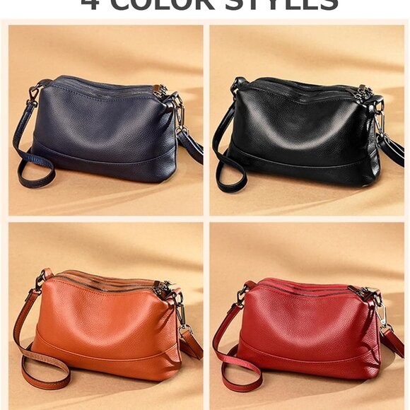 Medium Genuine Leather Handbag, Adjustable Crossbody Purse for Daily Essentials - Picture 7 of 8